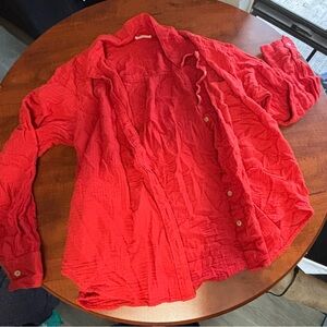 Maurices Red Button Down Shirt